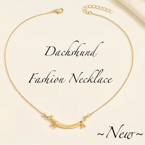 Adorable Dachshund Design Gold Tone Necklace ~New~
